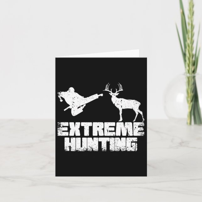 Funny Extreme Jagd Deer Karate Karate Karte (Vorderseite)
