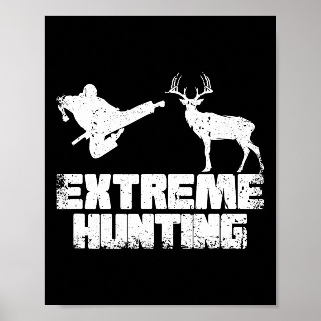 Funny Extreme Jagd Deer Karate Karate Poster (Vorne)