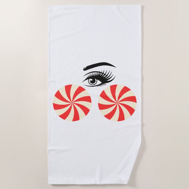 Funny Eye Candy Beach Towel for Women Strandtuch (Vorderseite)
