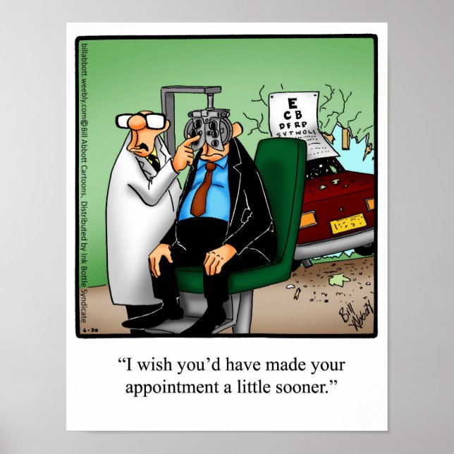 Funny Eye Exam Poster Geschenk (Vorne)