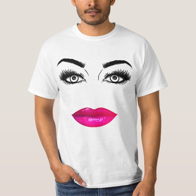 Funny Eyebrows and Lips T-Shirt (Vorderseite)