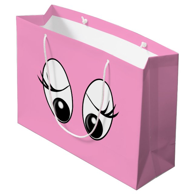 Funny Eyes Geschenktasche Große Geschenktüte (Rückseite Schrägansicht)