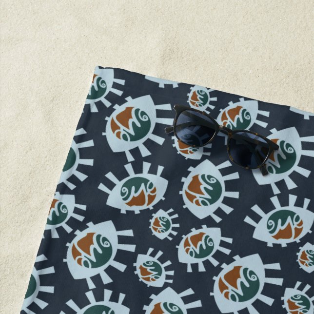 Funny Eyes Pattern Beach Handtuch (Beispiel)