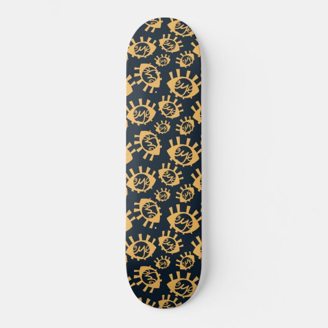 Funny Eyes Pattern Skateboard (Vorderseite)