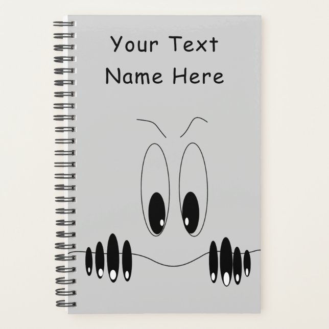 Funny Eyes Planer mit benutzerdefiniertem Text und (Vorderseite)
