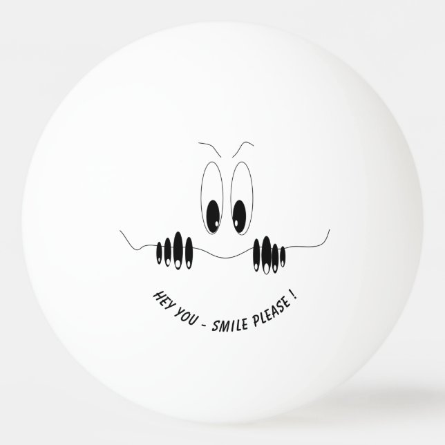 Funny Eyes Pong Ball Smile - Benutzerdefinierter T Tischtennisball (Vorderseite)