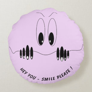 Funny Eyes Round Kissen mit benutzerdefinierten Fa