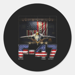 Funny F47 Fighter Jet Trump Runder Aufkleber