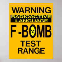 Funny F-Bomb-Warnzeichen