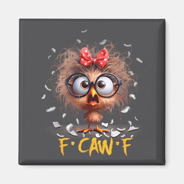 Funny F-caw-f Black Crow Fcawf Humor Quote Bird Sh Magnet (Vorne)