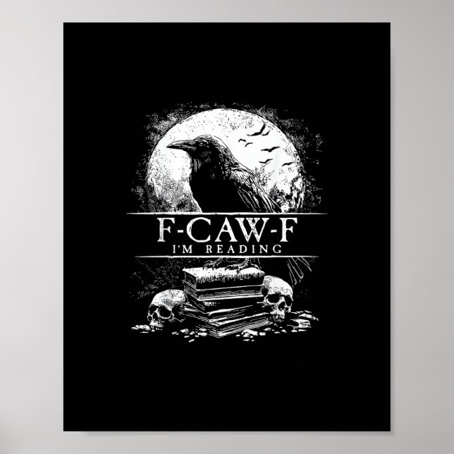 Funny F-Caw-F Books Skulls Gothic Poster (Vorne)