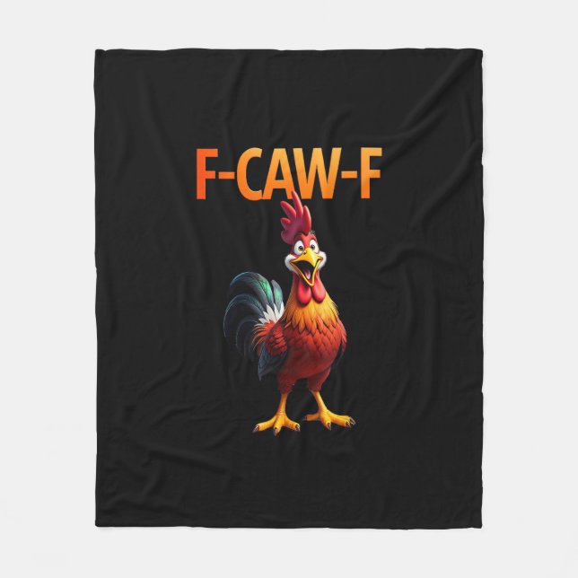 Funny F-Caw-F Chicken F-Caw-F Chicken Gothic Vinta Fleecedecke (Vorderseite)