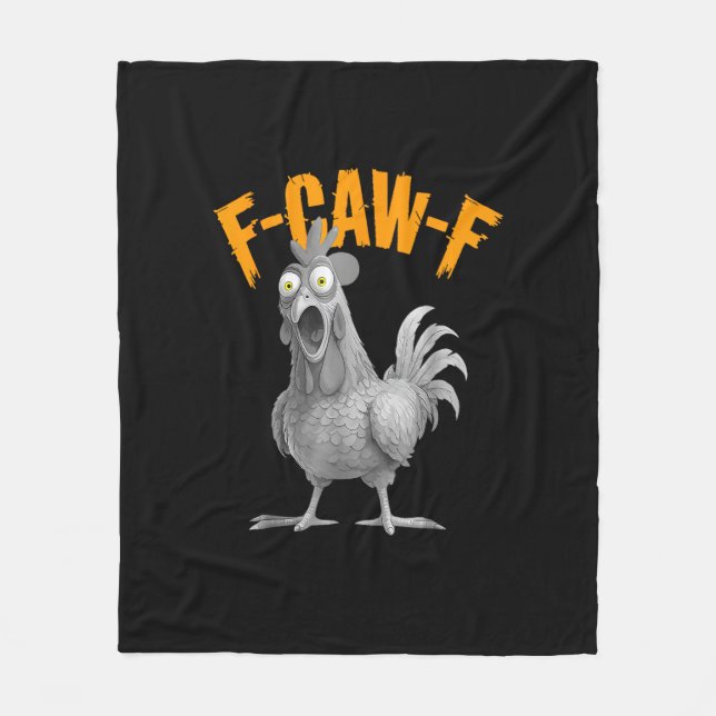 Funny F-Caw-F Chicken F-Caw-F Chicken Retro Classi Fleecedecke (Vorderseite)