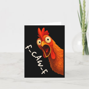 Funny F-caw-f Chicken Fcawf Rooster Halloween Bird Karte