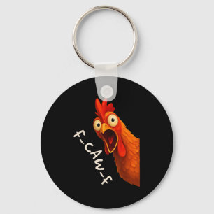 Funny F-caw-f Chicken Fcawf Rooster Halloween Bird Schlüsselanhänger