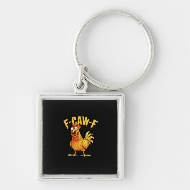 Funny F-Caw-F Chicken – Hilarious Crow Graphic Hum Schlüsselanhänger (Vorne)
