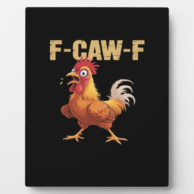 Funny F-Caw-F Chicken Retro Style Fotoplatte (Vorderseite)
