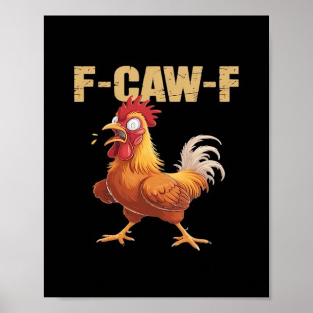 Funny F-Caw-F Crow Humor Gothic Poster (Vorne)