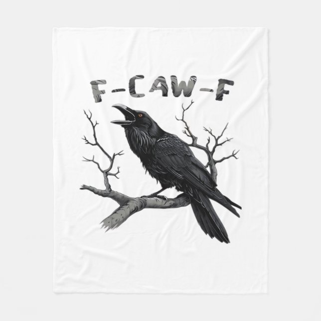 Funny F-Caw-F Gothic Crow Humor Essential Fleecedecke (Vorderseite)