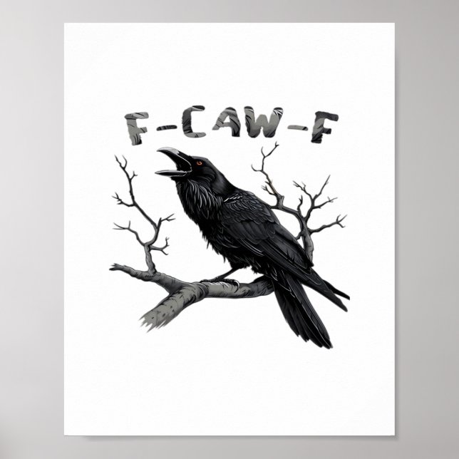 Funny F-Caw-F Gothic Crow Humor Essential Poster (Vorne)