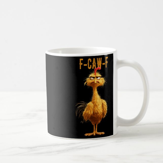 Funny F-caw-f Hühnchen, Fcawf Hühnchen Kaffeetasse (Rechts)