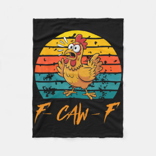 Funny F-caw-f Hühner Shirts, Vintager Sonnenunterg Fleecedecke