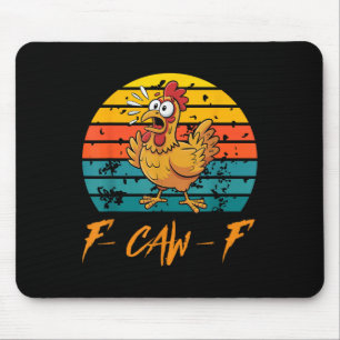 Funny F-caw-f Hühner Shirts, Vintager Sonnenunterg Mousepad