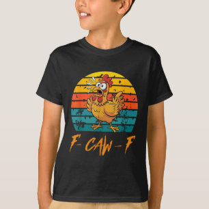 Funny F-caw-f Hühner Shirts, Vintager Sonnenunterg T-Shirt