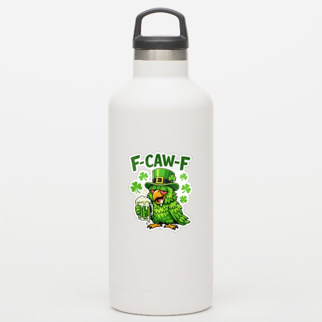 Funny F-CAW-F Irish Fox St. Patrick’s Day Aufkleber (Wassserflasche)