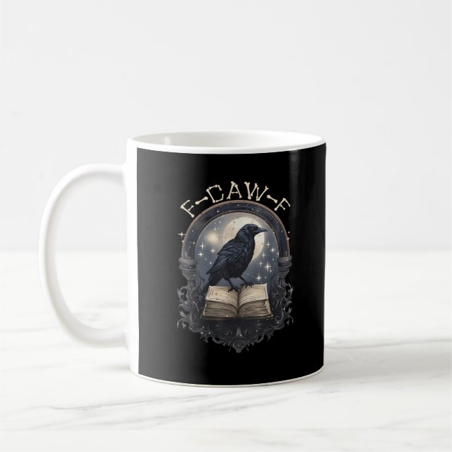 Funny F-Caw-F Raven Bird Saying Graphic Retro Clas Kaffeetasse (Links)