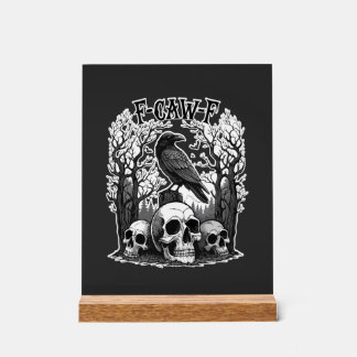 Funny F Caw F Raven Halloween Acrylschild
