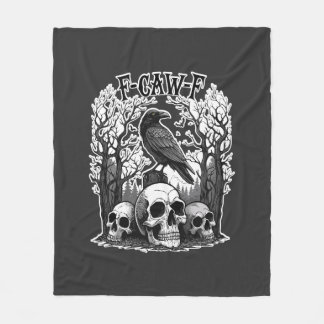 Funny F Caw F Raven Halloween Fleecedecke
