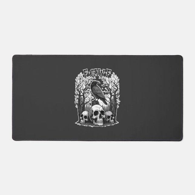 Funny F Caw F Raven Halloween Schreibtischunterlage (Vorderseite)