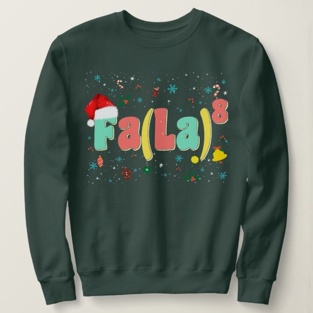 Funny Fa La 8 Weihnachtsmusik Groovy Math Santa Ha Sweatshirt (Design vorne)