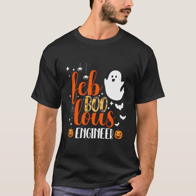 Funny Fabulous Engineer Niedlich Ghost Halloween C T-Shirt (Vorderseite)