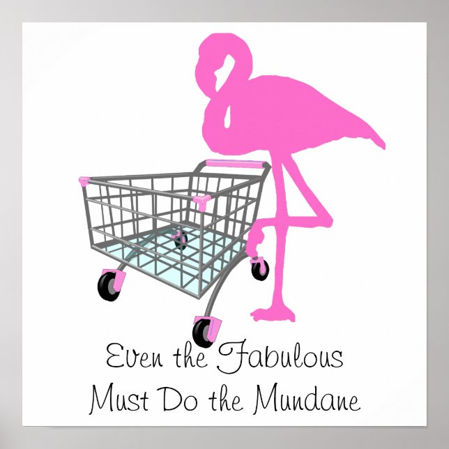 Funny Fabulous Flamingo Zitat Poster (Vorne)