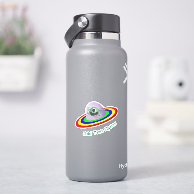 Funny Face Alien Spaceship Aufkleber (HydroFlask)