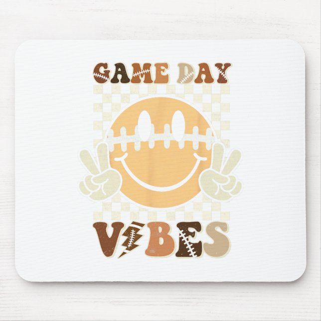 Funny Face American Football Game Day Vibes Sport Mousepad (Vorne)