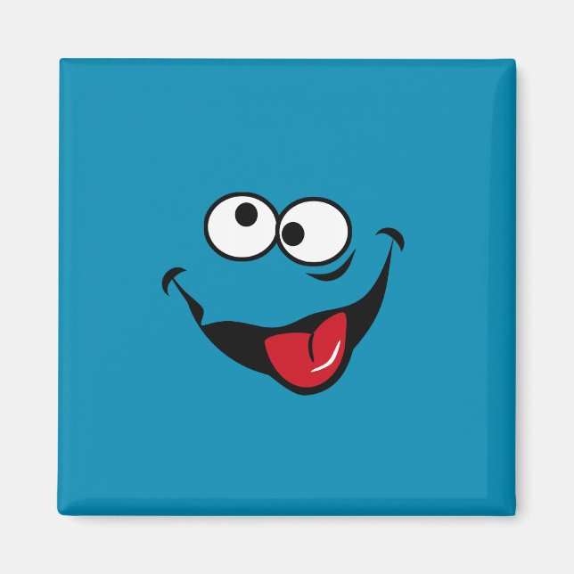 Funny face Cartoon blauer Hintergrund Magnet (Vorne)
