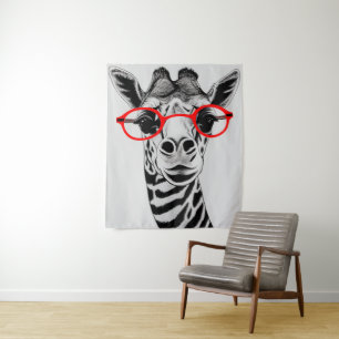 Funny Face Expression Giraffe NFT Art Download Ta Wandteppich