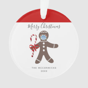 Funny Face Mask Gingerbrot Mann Personalisiert Ornament