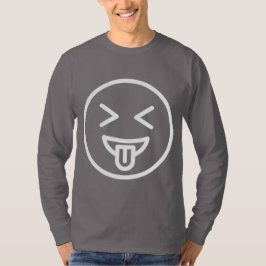 Funny face men grau lange Ärmel T-Shirt