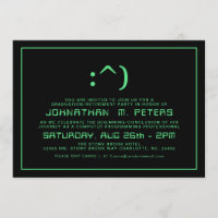 Funny Face Minimal Programmer Abschluss laden ein