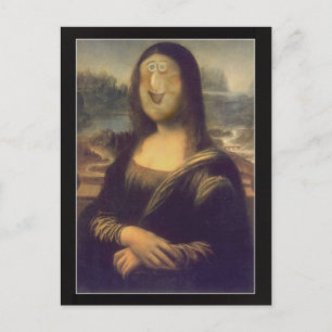 Funny Face Mona Lisa Laughter Postkarte
