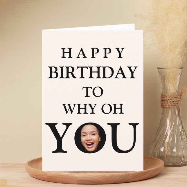 Funny Face Nah Up Selfie Foto Happy Birthday Dankeskarte (Funny Face Close Up Selfie Photo Happy Birthday Thank You Card)
