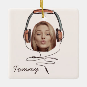 Funny Face   Name des Fotos Hört auf den Musikspas Keramikornament