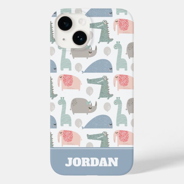 Funny Face Niedlich Doodle Tiermuster Case-Mate iPhone Hülle (Rückseite)