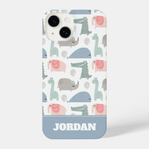 Funny Face Niedlich Doodle Tiermuster iPhone 14 Hülle