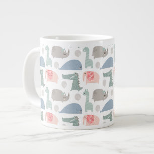 Funny Face Niedlich Doodle Tiermuster Jumbo-Tasse
