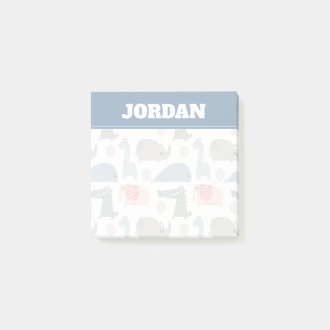 Funny Face Niedlich Doodle Tiermuster Post-it Klebezettel (Vorderseite)